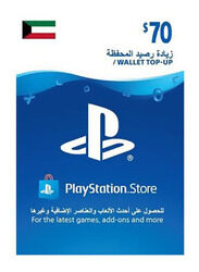 Sony PlayStation Network Kuwait Store 70 Dollar Wallet Top-Up Gift Card for PlayStation, Multicolour