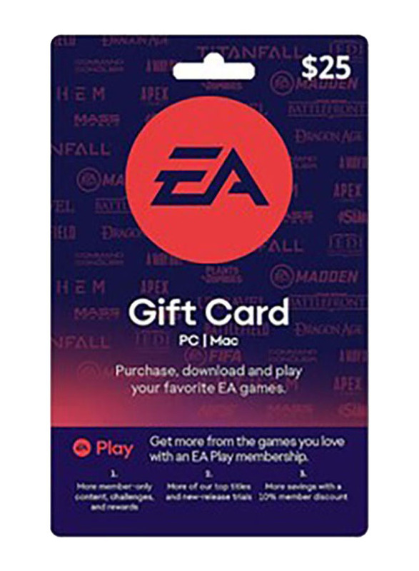 Electronic Arts Play Gift Card 25 USD US Digital Code for PC and Mac, Multicolour