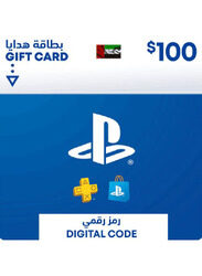 Sony PlayStation Network UAE 100 Dollar Wallet Top-Up Gift Card for PlayStation, Multicolour