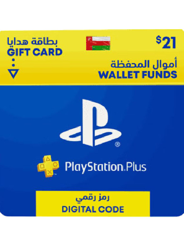Sony PlayStation Network Oman 21 Dollar Wallet Top-Up Gift Card for PlayStation, Multicolour
