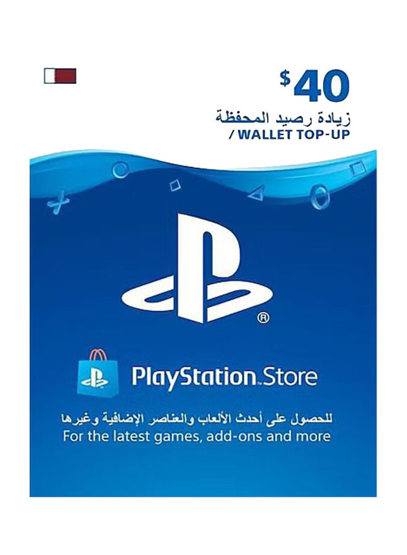 Sony PlayStation Network Qatar 40 Dollar Wallet Top-Up Gift Card for PlayStation, Multicolour
