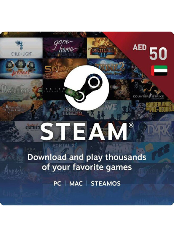 Steam UAE Steam 50 AED Gift Card for PC & MAC, Multicolour