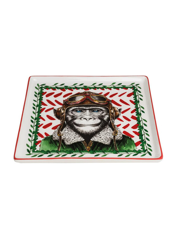 

Egan Monkey Porcelain Human Essence Serving Tray, Multicolour