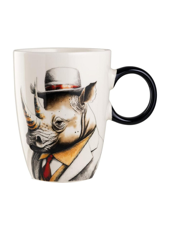 

Egan 430ml Rhino Human Essence Bone China Coffee Mug, Multicolour