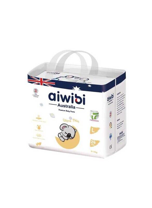 

Aiwibi Baby Pants Diapers, Size L, Ultra Thin, 9-14 Kg, 24 Count