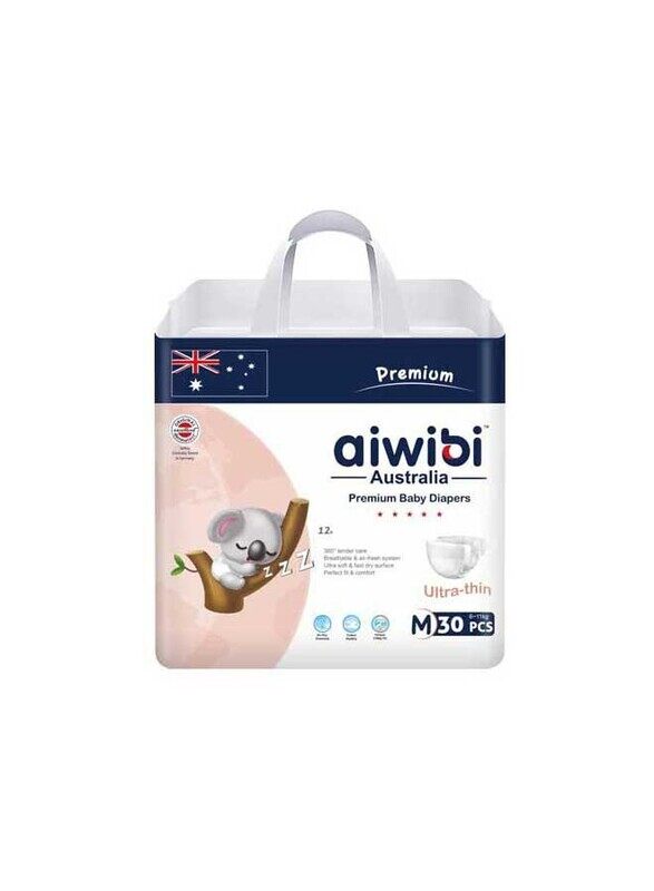 

Aiwibi Baby Diapers, Size M, Ultra Thin, 6-9 Kg, 30 Count