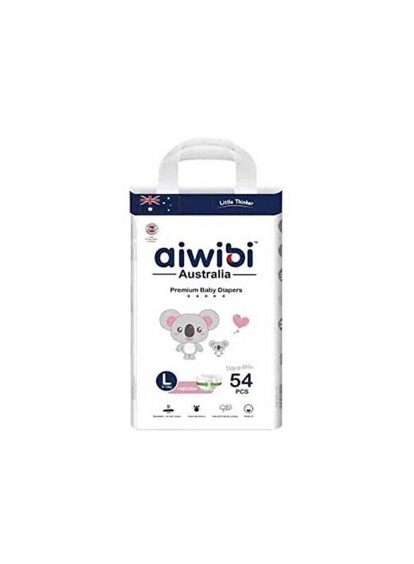 

Aiwibi Baby Diapers, Size L, Ultra Thin, 8-13 Kg, 54 Count