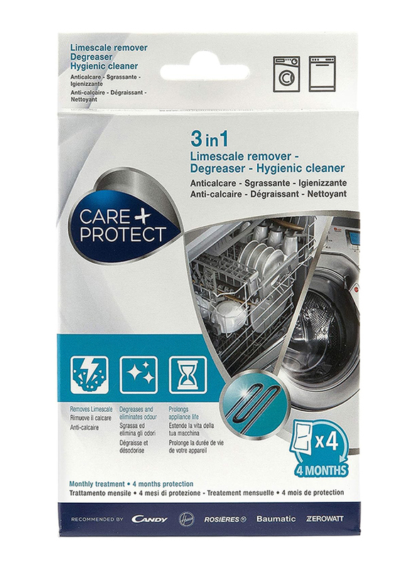 Care + Protect 3 In 1 Powder Descaler, 4 x 50g