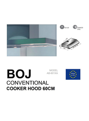 Boj 60cm Built-Under Cooker Hood, AB601XA, Silver