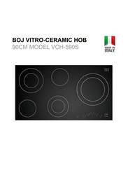 Boj 90cm Vitro Ceramic Gas Hob, VCH-590S, Silver
