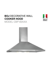 Boj 60cm Decorative Stainless Steel Wall Mounted Cooker Hood, CBP-90AXA, Silver