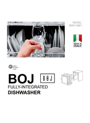 Boj 60cm 14 Place Setting Built In Fully Integrated Dishwasher, BDR159FI, Silver