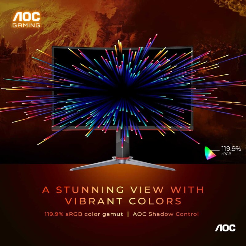 AOC 27 Inch Curved Frameless Ultra-Fast FHD Gaming Monitor, C27G2Z, Black