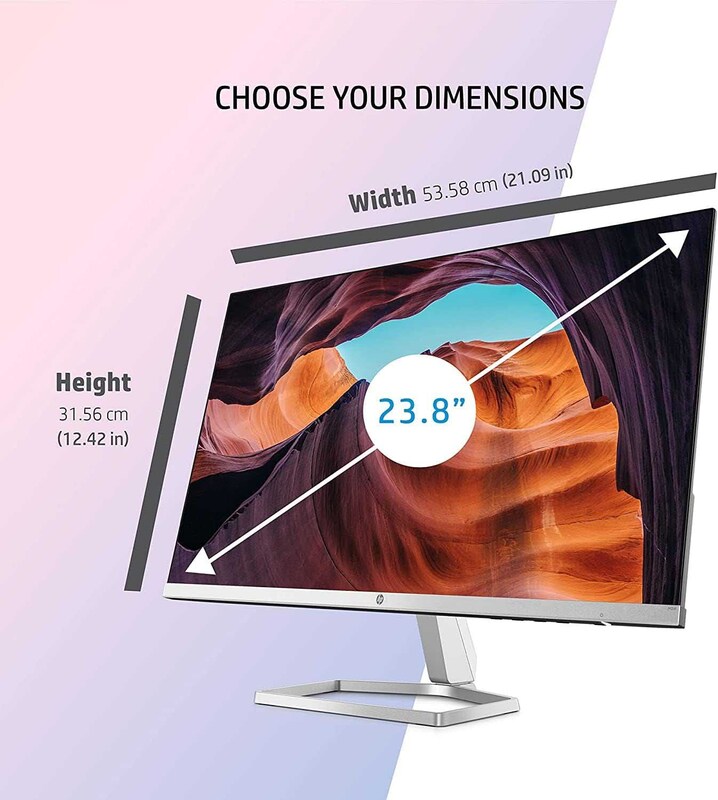 HP 23.8 Inch M24f Full HD IPS LCD Monitor, Silver/Black