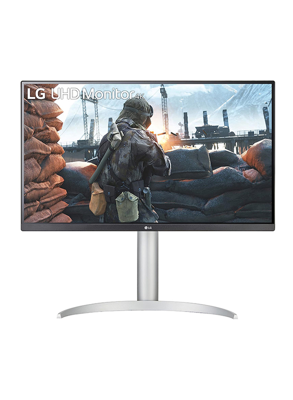 LG 27 Inch UHD IPS Display Gaming Monitor, 27UP650-W, Silver