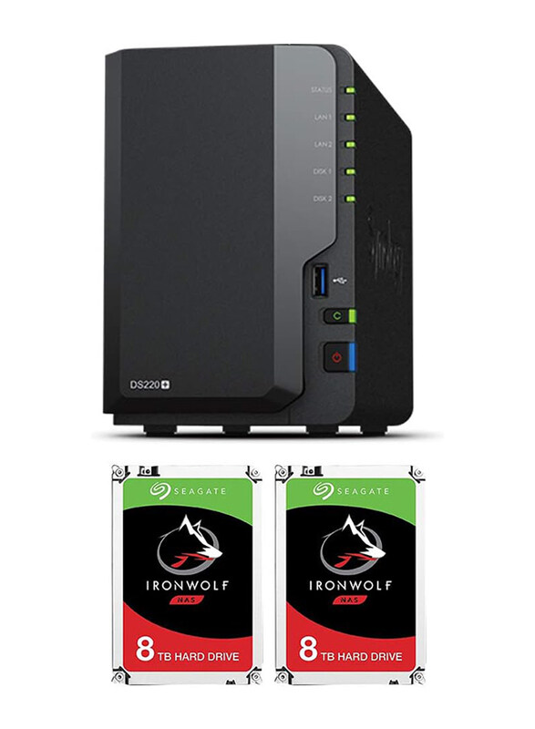 

Synology DS220+ Pre-Configured with Seagate Hard Drives DiskStation, 2 x 8TB, Black