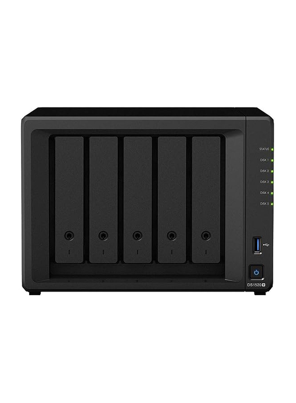 Synology DS1520+ 5 Bay NAS DiskStation, Diskless, 8GB DDR4, Black