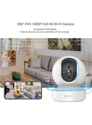 Ezviz 2-Way Audio Full HD 1080p CCTV Smart Security Camera with Motion Detection, TY1, White