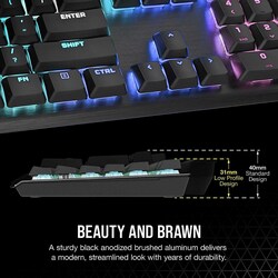 Corsair K60 Rgb Pro Low Profile Cherry Mx Low Profile Speed Mechanical WiRed Gaming Keyboard, Black