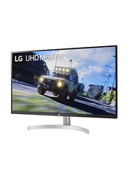 LG 32 Inch UHD VA Display Monitor with 3840 x 2160 Res, AMD FreeSync, DCI-P3 90% Colour Gamut, HDR10 Compatibility, and 3-Side Virtually Borderless Design, 32UN500-W, Silver White