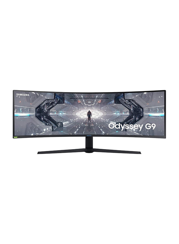 Samsung 49 Inch Odyssey G9 Ultrawide Dual QHD Curved QLED Gaming Monitor, LC49G95TSSMXUE, Black