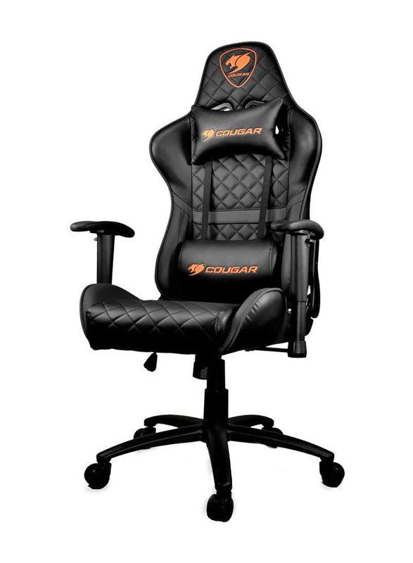 Cougar Gaming Chair Armor One with 180° Recliner System, 120Kg Weight Capacity, 2D Adjustable Arm-Rest & Steel 5-Star Base, Black