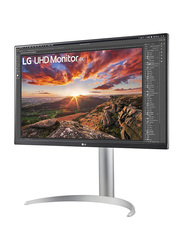 LG 27 Inch UHD Monitor with 3840x2160 Res & VESA Pivot Speaker 4K, 27UP850-W, Black/White