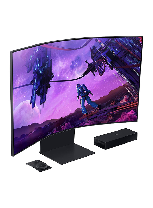 Samsung 55 Inch Wi-Fi & Bluetooth Connectivity with HAS & Pivot Curved 4K UHD Smart Gaming Monitor, 8806094419306, Black