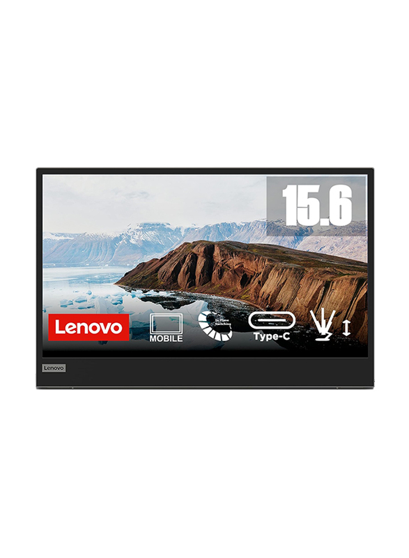 Lenovo 15.6 Inch L15 Full HD IPS Portable Monitor with USB-C Connector, 66E4UAC1WL, Black