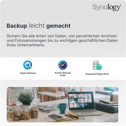 Synology 2 Bay Netzwerkspeicher Gehause 2GB RAM Desktop NAS, DS220+, Black