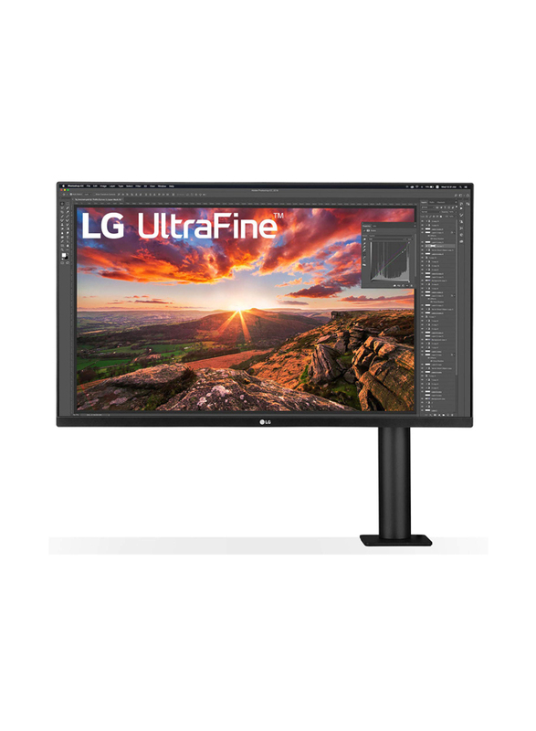 LG 32 Inch UHD Display Ergo 4K Monitor with 3840 x 2160 Res, HDR 10, DCI-P3 90%, Inbuilt Speaker (5W x 2), Tilt/Height/Swivel/Pivot/Extend/Retract & Display Port, 32UN880, Black