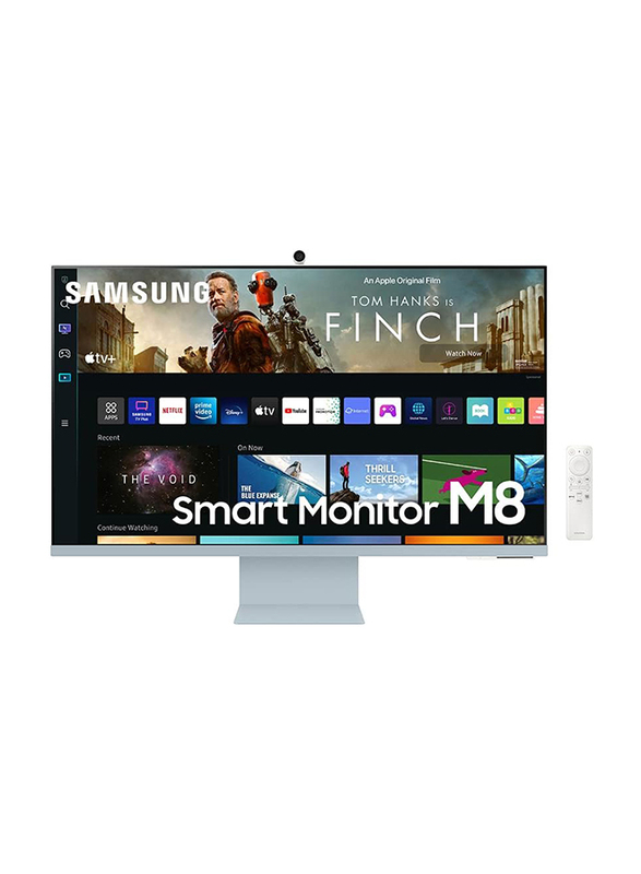 Samsung M8 Series 32 Inch 4K UHD Smart Monitor & Streaming TV with Slim-fit Webcam for PC-Less Experience, Built-in Speakers, LS32BM80BUNXGO, Blue