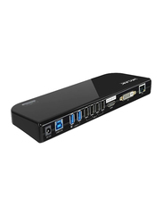 Wavlink USB 3.0 USB C Universal Laptop Docking Station Dual Video Monitor Supports HDMI/DVI/VGA Gigabit Ethernet for Laptop/Ultrabook, Black