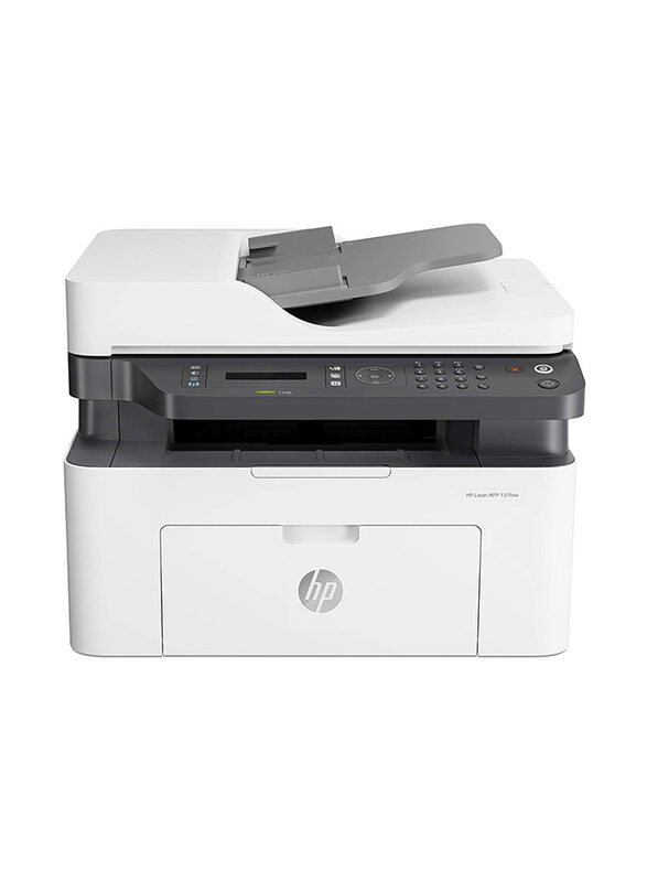 

HP Mono MFP 137FNW Laser Printer, 4ZB84A, White/Black