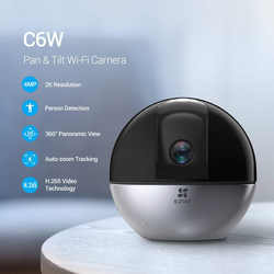 Ezviz C6W 4Mp Wifi Smart Home Indoor Security Camera, Black/Grey