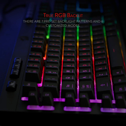 Redragon K512 Shiva RGB Backlit Membrane Gaming Keyboard with Multimedia Keys, Linear Mechanical-Feel Switch, 6 Extra On-Board Macro Keys, Dedicated Media Control, Detachable Wrist Rest, Black