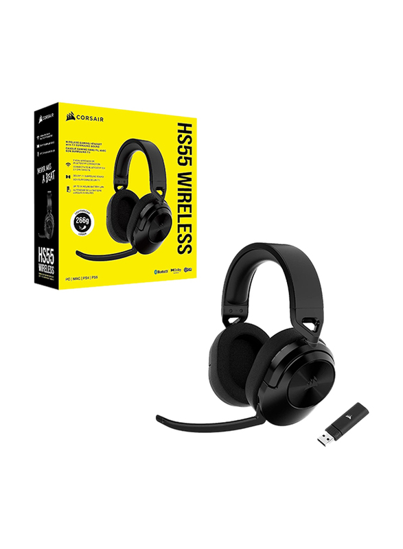 Corsair HS55 Wireless Multiplatform Lightweight Gaming Headset With Bluetooth for PlayStation PC, PS5, PS4, Nintendo Switch, Mobile, Black