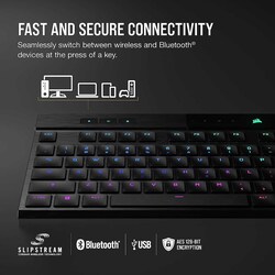 Corsair K100 AIR Wireless RGB Low-Latency Bluetooth Ultra-Thin Mechanical Gaming Keyboard, Black