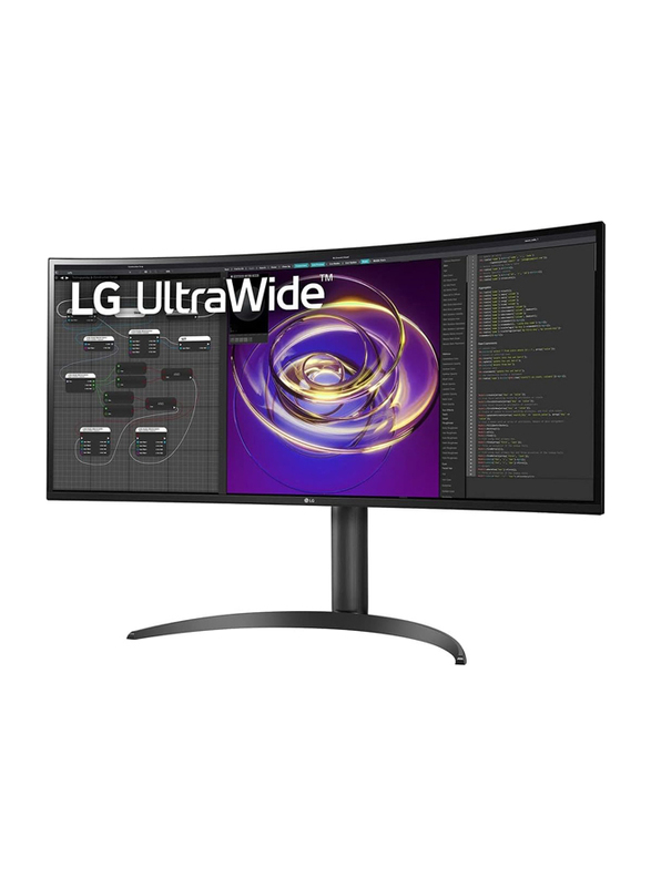 LG 34 Inch UltraWide Curved QHD IPS Display Monitor with USB Type-C, HDMI & DisplayPort, 34WP85CN, Black