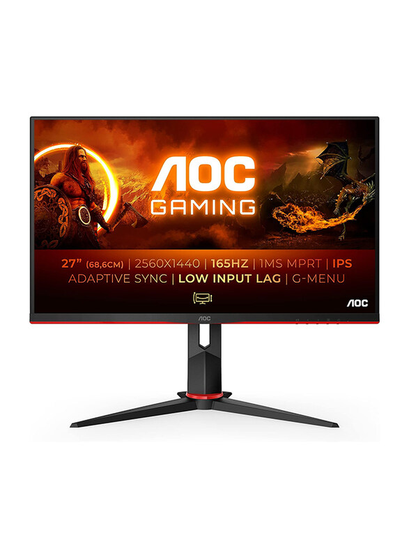 

AOC 27 Inch QHD Gaming Monitor, 165Hz, 1ms MPRT, IPS, FreeSync, Gsync Compatible, Height Adjust, Game Modes, Q27G2S, Black