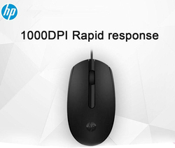 HP M10 Wired USB Mouse with 3 Buttons High Definition 1000DPI Optical Tracking and Ambidextrous Design, Black