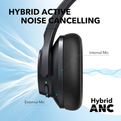 Soundcore Anker Life Q20+ Wireless Over-Ear Noise Cancelling Headphones, Black