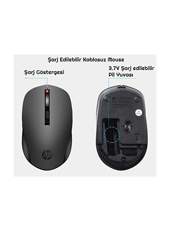 HP S1000 Wireless Mouse, Black