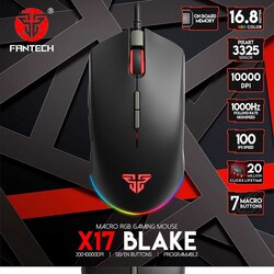 Fantech X17 Advanced 16.8 Million RGB Colour Backlit WiRed Gaming Mouse, Black