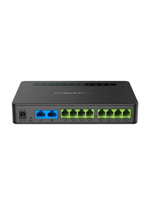 Grandstream Powerful 8-Port FXS Gateway with Gigabit NAT Router, HT818, Black