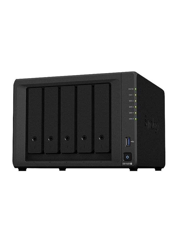 Synology DS1520+ 5 Bay NAS DiskStation, Diskless, 8GB DDR4, Black