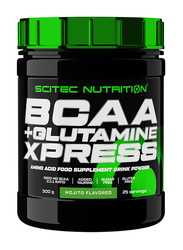 Scitec Nutrition 2:1:1 5000mg BCAA Plus Glutamine Express Powder Supplement, 300g, Mojito