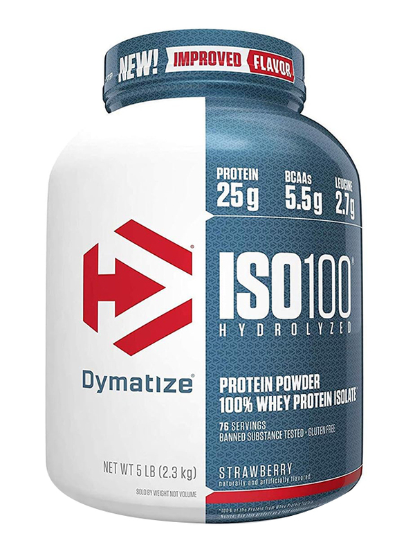 Dymatize Iso 100 Hydrolyzed 100% Whey Isolate Protein Powder, 2.3 KG, Strawberry