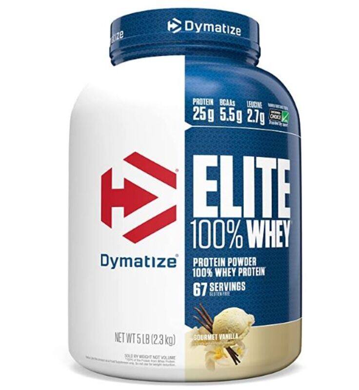 

Dymatize Elite Whey 100% Whey Protein 5 lbs(2.3kg) Gourmet Vanilla