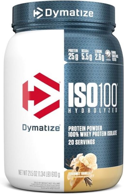 

Dymatize ISO-100 Hydrolized Whey Protein 1.34 lbs(610g) Gourmet Vanilla